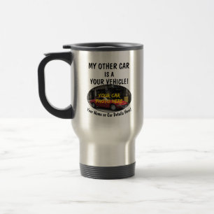 Caneca Térmica Adicione seu nome de foto do carro, texto, meu out