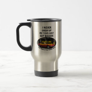Caneca Térmica Adicione seu nome de foto do carro, texto, nunca f
