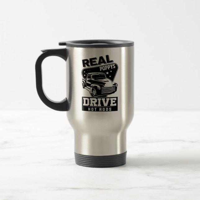 Caneca Térmica Adicione texto de nome Verdadeiro Avô Pop Drive Ho (Esquerda)