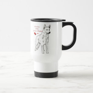 Caneca Térmica Adorado Por Um German shepherd Branco