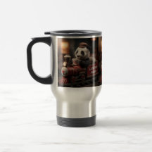 Adorável Figurinha de Panda em um Trem de Brinqued