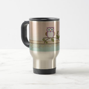Caneca Térmica Adorável Menina Coruja Fofa,Personalizado