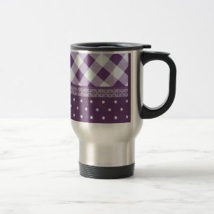 Caneca Térmica Adorável padrão sem costura do Damask Purple