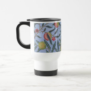 Caneca Térmica Adorno de Romã de Fruta William Morris Azul