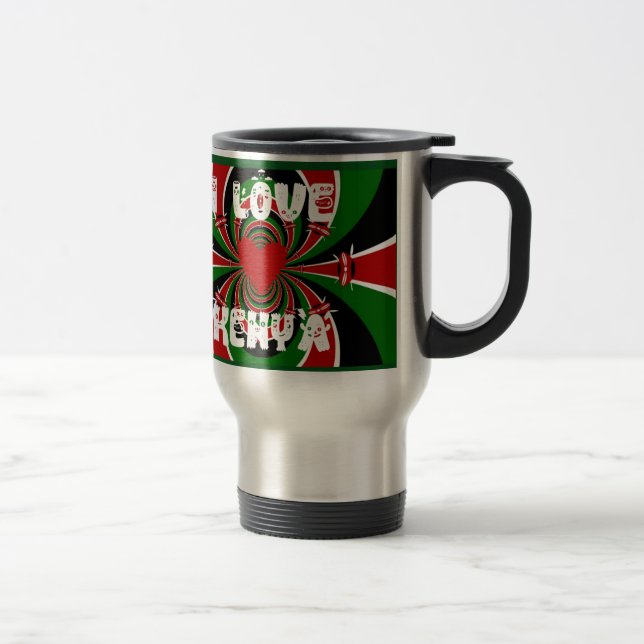 Caneca Térmica Adoro Heart Kenya: Arte Dinâmica De Bandeiras (Direita)