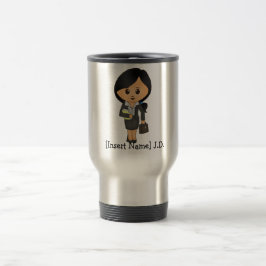 Caneca Térmica Advogado fêmea personalizado - cabelo preto