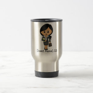 Caneca Térmica Advogado fêmea personalizado - cabelo preto