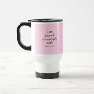 Caneca Térmica Afirmação Bíblica Positiva Rosa Simples