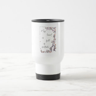Caneca Térmica Afirmação de Gratidão. Mentalidade Positiva Floral