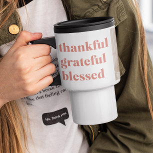 Caneca Térmica Agradeço a sua benção   Três Colagem de Fotos
