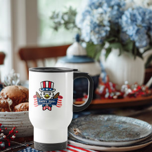 Caneca Térmica Águia Americana Patriótica Feliz 250º Aniversário
