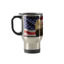 Águia Bald Americana e Bandeira