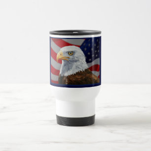 Caneca Térmica Águia e Bandeira Americanas