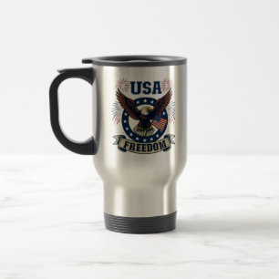 Caneca Térmica Águia Patriótica Personalizada Americana Liberdade