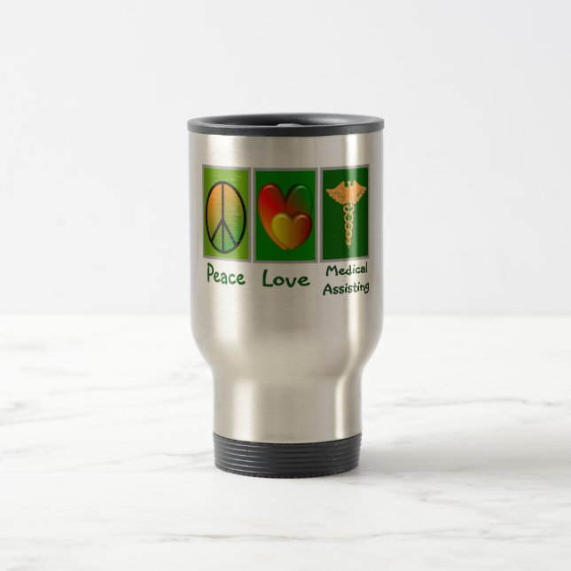 Caneca Térmica Ajuda médica do amor da paz (Centro)