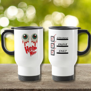 Caneca Térmica Ajude-me Professor de Halloween Olhos de Zumbi
