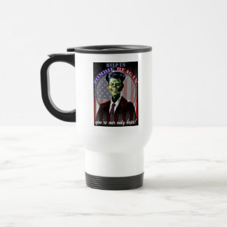 Caneca Térmica Ajude-nos zombi Reagan! frente e verso