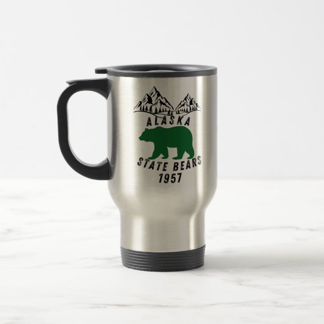 Caneca Térmica Alaska State Bears 1957 Retro Black Design (Esquerda)