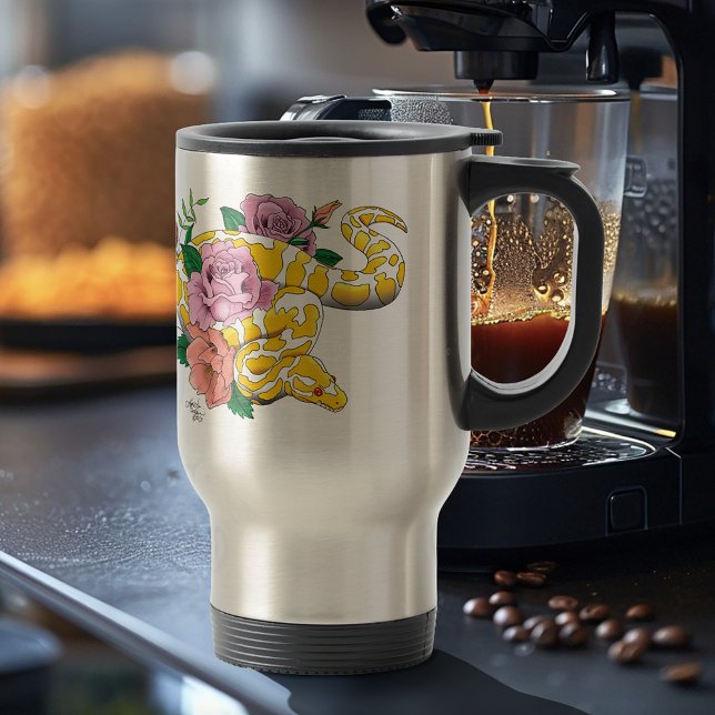 Caneca Térmica Albino Ball Python Amarelo (Criador carregado)