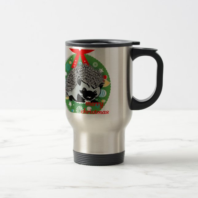Caneca Térmica alegre ouriço de natal (Direita)