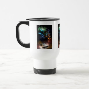 Caneca Térmica Além da Arte Fractal do Espaço e do Tempo
