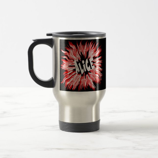 Caneca Térmica Alice Name Star em Vermelho (Esquerda)