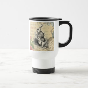 Caneca Térmica Alice no Coelho Branco na Arte Maravilha