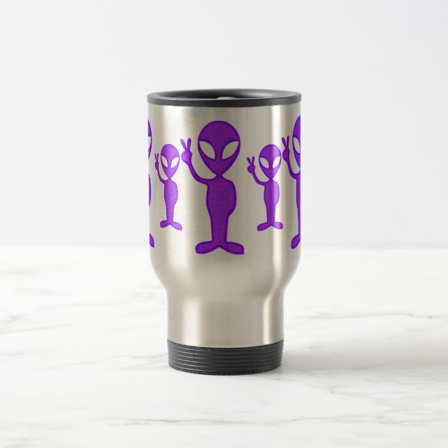 Caneca Térmica Alienígena roxa da paz (Centro)