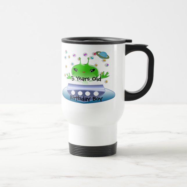 Caneca Térmica Aliens de Espaço Exterior Verde e Bonito com Embar (Direita)