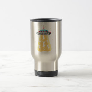 Caneca Térmica aliens design de gatos