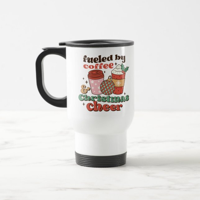 Caneca Térmica Alimentado por café e animado de Natal (Esquerda)