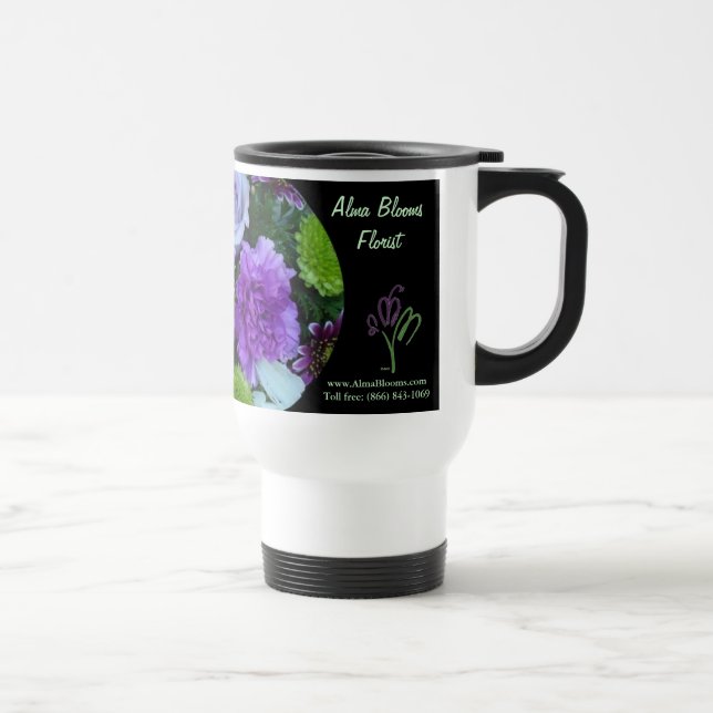 Caneca Térmica Alma Blooms Buquê Roxo (Direita)