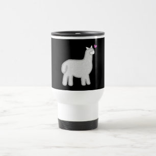 Caneca Térmica Alpaca cômoda com borboleta rosa-cinza