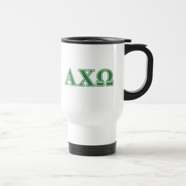 Caneca Térmica Alphi Chi Omega Letras Verdes (Direita)