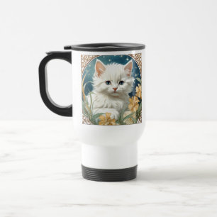 Caneca Térmica Alphonse Mucha Art Nouveau Kitten