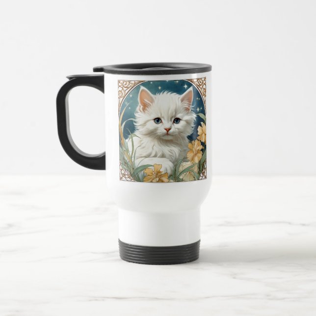 Caneca Térmica Alphonse Mucha Art Nouveau Kitten (Esquerda)