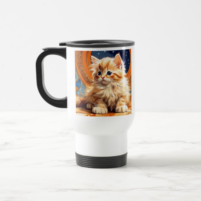 Caneca Térmica Alphonse Mucha Art Nouveau Orange Cat (Esquerda)