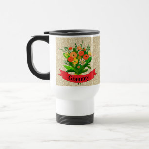 Caneca Térmica Alterar Nome da Avó Grammy Nana Vovó Flor