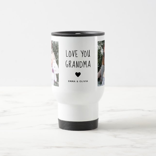 Caneca Térmica Ama Sua Avó | Duas Fotografias Personalizadas (Centro)