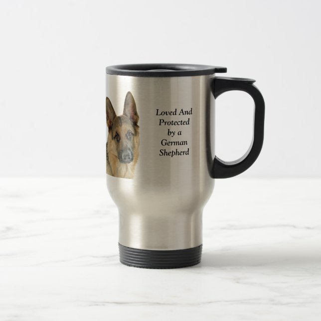 Caneca Térmica Amado & protegido por um german shepherd (Direita)