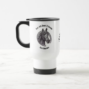 Caneca Térmica Amante de Cavalos Vintage Esboço Ferradura Melhor 