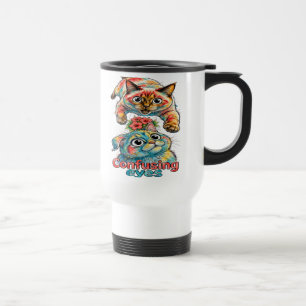 Caneca Térmica Amante de Gatos Gato Engraçado Siamês & Charme Cha