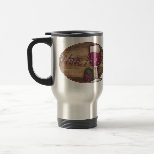 Caneca Térmica Amante de Vinho em Oval de Madeira (Esquerda)