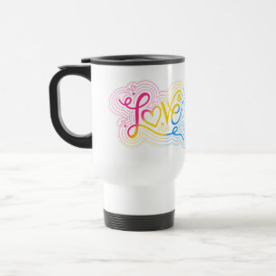Caneca Térmica Amar a inscrição do sinalizador Swirl Doodle