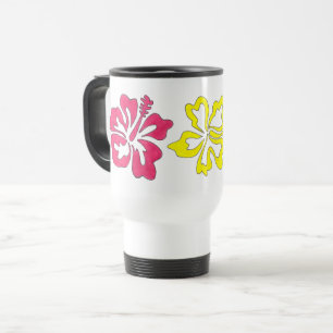 Caneca Térmica Amarelo cor-de-rosa Amarelo Tropical Flor de Hibis