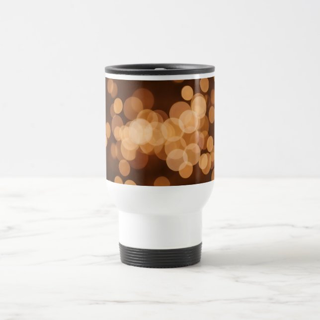 Caneca Térmica Amarelo Mágico Abstrato Bokeh (Centro)