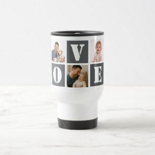Caneca Térmica Ame o Dia dos Pais 5-Foto Colagem Personalizado