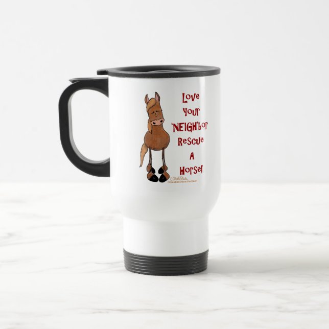Caneca Térmica Ame seu resgate de cavalos NEIGHbor (Esquerda)