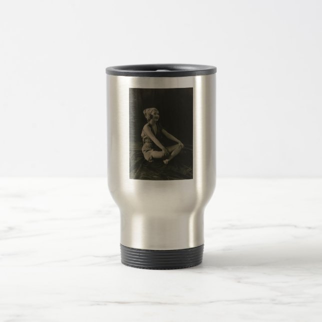 Caneca Térmica Ame uma pobre garota de barriga sentada entre pern (Centro)