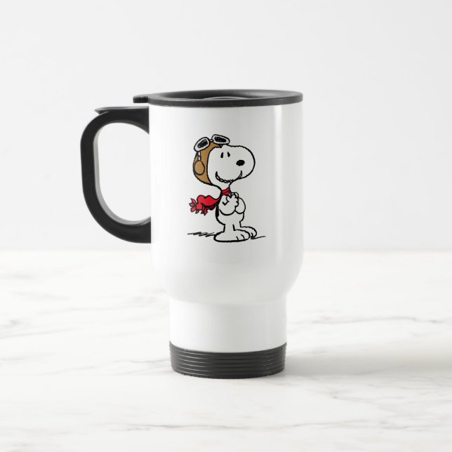 Caneca Térmica Amendoins | Snoopy O Áce Voador (Esquerda)